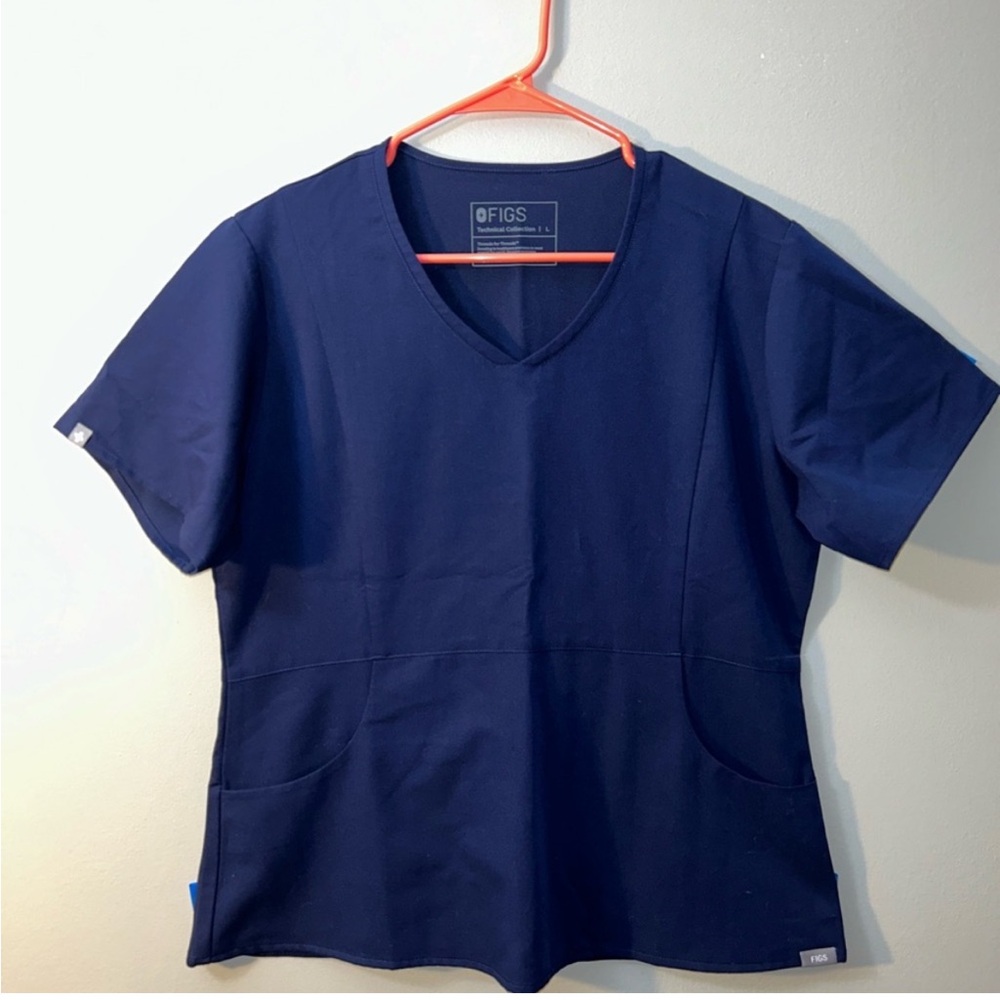 Figs Navy Aburi top - L